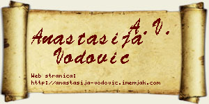 Anastasija Vodović vizit kartica